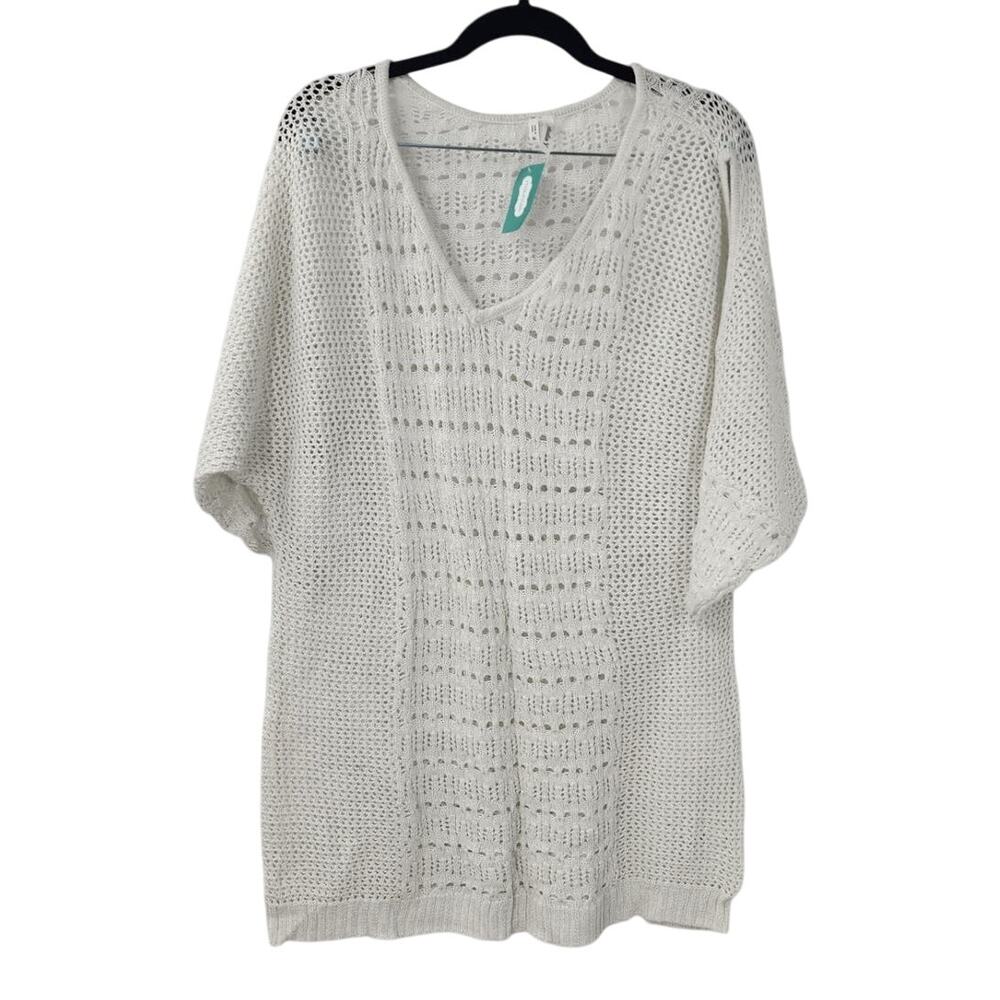 STUDIO Y Open Knit Cold Shoulder Top - Women's XL - NWT